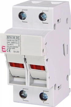 Держатель предохранителя 2P 25A 10х38мм 1000V DC LED для солнечных панелей (PV систем) [2540213] EFH 10 ETI