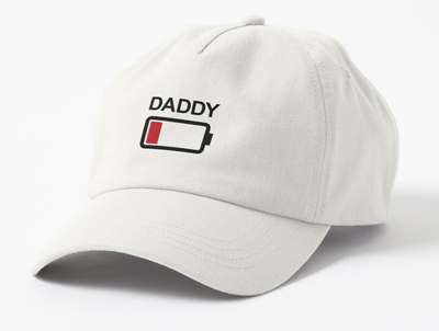 Кепка Унисекс Malfini с принтом Daddy села батарейка для папы Белый