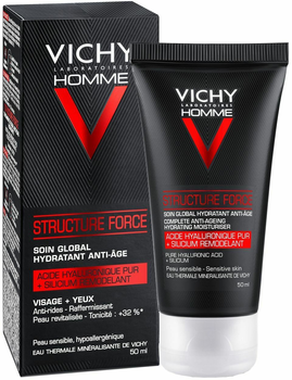 Krem do twarzy Vichy Homme Structure Force Anti-Aging Hydrating Sensitive Skin 50 ml (3337875647212)