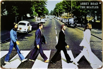 Металлическая табличка "The Beatles (Эбби-Роуд)" (ms-00401)