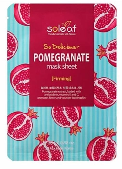 Тканинна маска для обличчя Soleaf So Delicious Pomegranate Mask Sheet Firming 25 г (8809389032853)