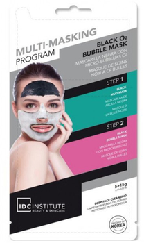 Набір масок для обличчя Idc Institute Mascarilla Negra Micro-Burbujas O2 3 x 15 г (8436576506660)