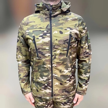 Куртка тактична на флісі, Мультикам, розмір S, підкладка - фліс, демісезонна куртка для військових