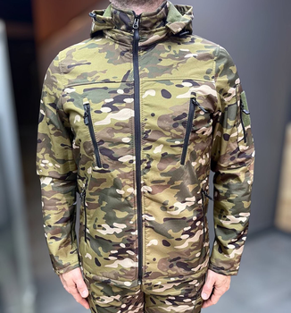 Куртка тактична на флісі, Мультикам, розмір M, підкладка - фліс, демісезонна куртка для військових