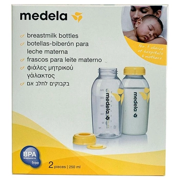Zestawy butelki Medela Milk Bottle Set 2 Uts Biały 2 × 250 ml (7612367022095)