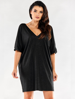 Sukienka tunika damska oversize Awama A557 1259724 One Size Czarna (5902360575417)