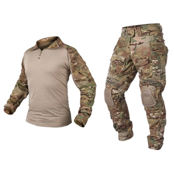 Тактичний демісизонний військовий костюм IDOGEAR G3 Multicam Убакс та Штани із захистом колін 2XL Мультикам IDD002680009-3