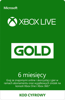 Game Pass Microsoft ESD XBox Live Gold na 6 miesięcy (S3T-00005)