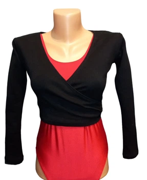 Топ болеро Фокс утепленный вискоза лайкра черный size 40 140-146см