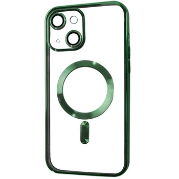 Чохол хромовий Fibra Chrome with MagSafe з закритою камерою для Apple iPhone 13 Green
