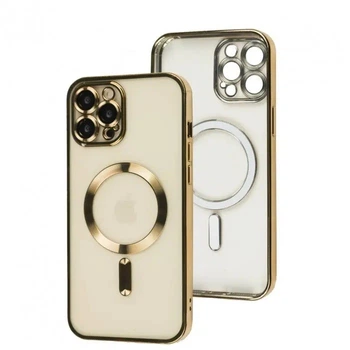 Чохол хромовий Fibra Chrome with MagSafe з закритою камерою для Apple iPhone 11 Pro Max Gold