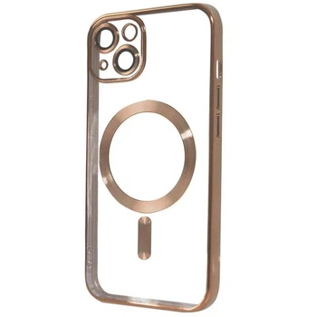 Чехол хромовый Fibra Chrome with MagSafe с закрытой камерой для Apple iPhone 13 Mini Gold