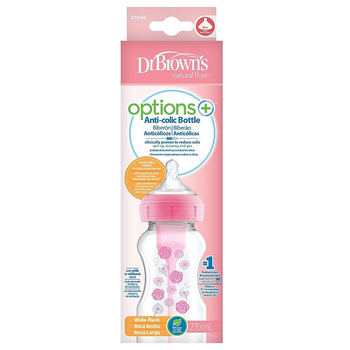 Пляшка для годування Dr. Brown's Baby Bottle Wide Mouth PP Pink 240 мл (72239325476)