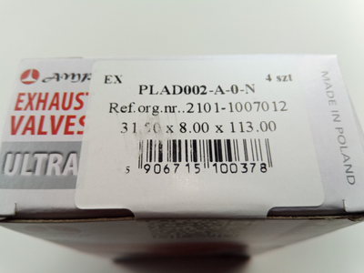 Клапан ВАЗ 2101, AMP азотир. (PLAD002) випуск 4шт. (2101-1007012)