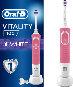 Електрична зубна щітка Oral-B Braun D100 Vitality Pink 3D White (4210201234173)