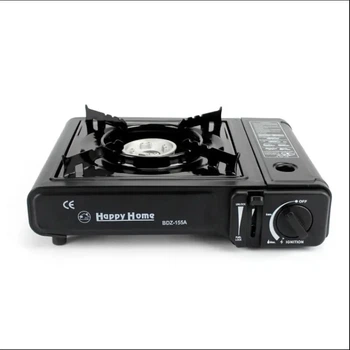 Плита газовая с пьезоподжигом Happy Home BDZ-155-A туристическая Черная