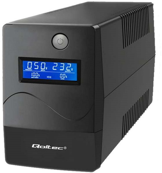 ИБП Qoltec Monolith 650VA 360W LCD USB RJ45 (5901878539782)