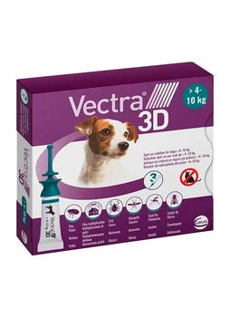 Протипаразитарні краплі Vectra 3D (Вектра 3Д) - на холку для собак від бліх та кліщів 4-10 кг (3 піпетки)