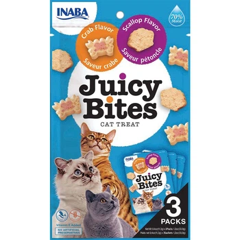 Лакомство для кошек сочные снеки со вкусом гребешка и краба Inaba Juicy Bites 3 шт/уп