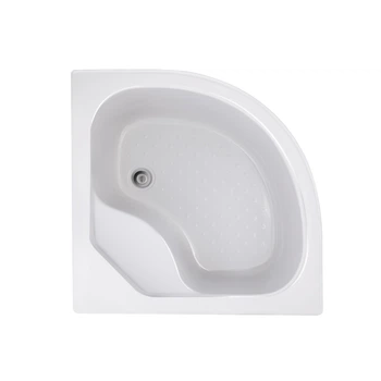 Душовий піддон Lidz Kapielka ST90×90×41, високий, напівкруглий, із панеллю, діаметр зливу 52 мм