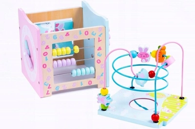 Іграшка розвиваюча Malowany Las дерев'яний кубік Pastel (6970776648246)