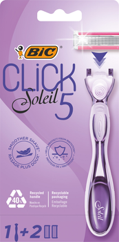 Станок для гоління жіночий BIC Miss Soleil Click 5 з 2 змінними картриджами (3086123680227)