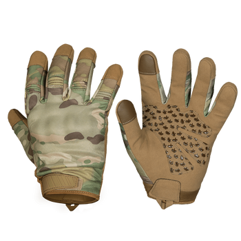 Плотные сенсорные перчатки CamoTec на флисе с усиленными накладками мультикам размер L