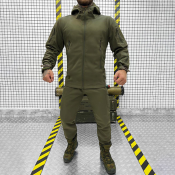 Чоловічий демісезонний Костюм Куртка + Штани / Польова форма Softshell із системою Вентиляції олива розмір L