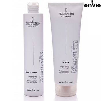 Набір із кератином ENVIE LUXURY KERATIN Шампунь для пошкодженого волосся 250ml + Маска капілярна 250ml