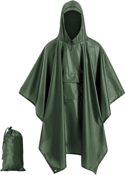 Водонепроникний дощовик (пончо) Eagle CS-YY02 Green з капюшоном і кишенею