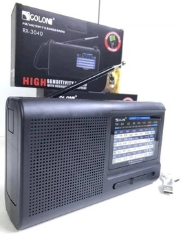 Портативный радио приемник GOLON RX 3040 со встроенным аккумулятором 6W FM радио