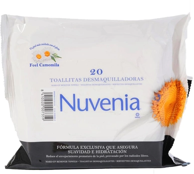 Chusteczki nawilżane do demakijażu Nuvenia Makeup Remover Wipes 20 szt (8410520007359)