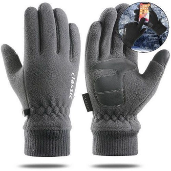 Универсальные флисовые зимние перчатки Storm N704. Сенсорные; L/9; Серый. Универсальные термоперчатки.