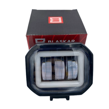 Светодиодная LED лед фара 3 линзы квадрат 60W с габаритом