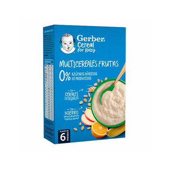Дитяча вівсяна каша Gerber Multicereal Fruit 0% 270 г (8445290168382)