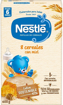 Дитяча мультизлакова каша Nestle Papilla 8 cereales con miel 600 г (8410100013695)
