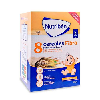 Дитяча мультизлакова каша Nutriben Nutribn 8 Cereals and Honey Fibre 600 г (8430094056430)