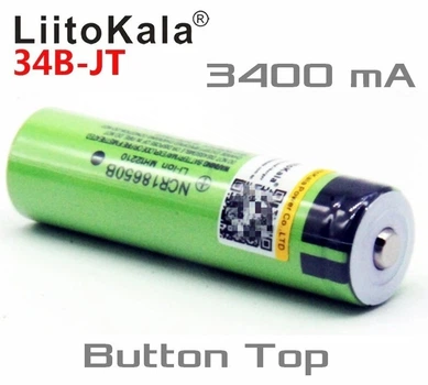 Акумулятор 18650 LiitoKala Lii-34B-JT NCR18650B 3400mAh 6A Li-Ion опуклий контакт button top