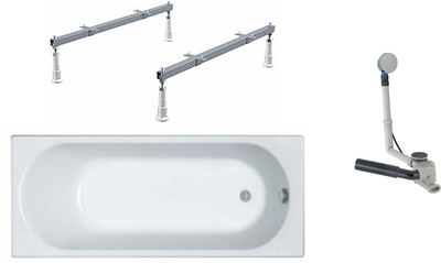 Ванна акриловая KOLO Opal Plus 170х70 (XWP1370000N) + ножки SN14 + сифон GEBERIT 150.520.21.6