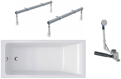 Ванна акрилова KOLO Supero 170x70 (5343000) з ніжками SN14 + сифон GEBERIT 150.520.21.6