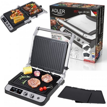Гриль электрический Adler AD 3059 Silver/Black ТМ