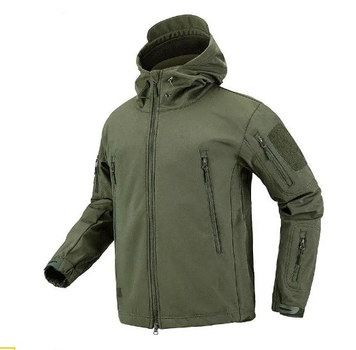 Водонепроницаемая Дышащая Теплая Тактическая Флиска-Куртка Softshell XL Олива