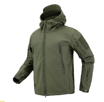 Водонепроницаемая Дышащая Теплая Тактическая Флиска-Куртка Softshell 3XL Олива