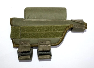 Щека на приклад оружия регулируемая BB1, накладка подщечник на приклад АК, винтовки, ружья с панелями под патронташ Олива
