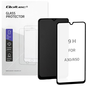 Захисне скло Qoltec Premium для Samsung Galaxy A30s Transparent/Black (5901878521442)