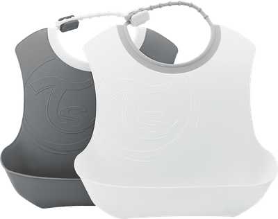 Набір нагрудників Twistshake Pastel 4+ міс 2 шт Grey/White (7350083125972)