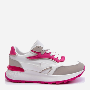 Sneakersy damskie na wysokiej platformie do kostki Henley 36 Biały/Różowy (5905677652338)