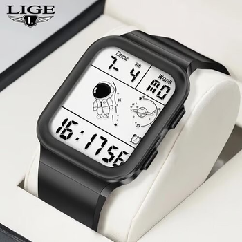 Часы Lige Simple Black