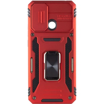 Чохол зі шторкою для камери Camshield Army Ring для Xiaomi Redmi 9C та Xiaomi Redmi 10A, ударостійкий кейс з кільцем-тримачем та функцією підставки Red