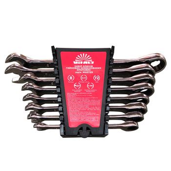 Набір ключів гайкових комбінованих храпових 8-19 мм 8 шт